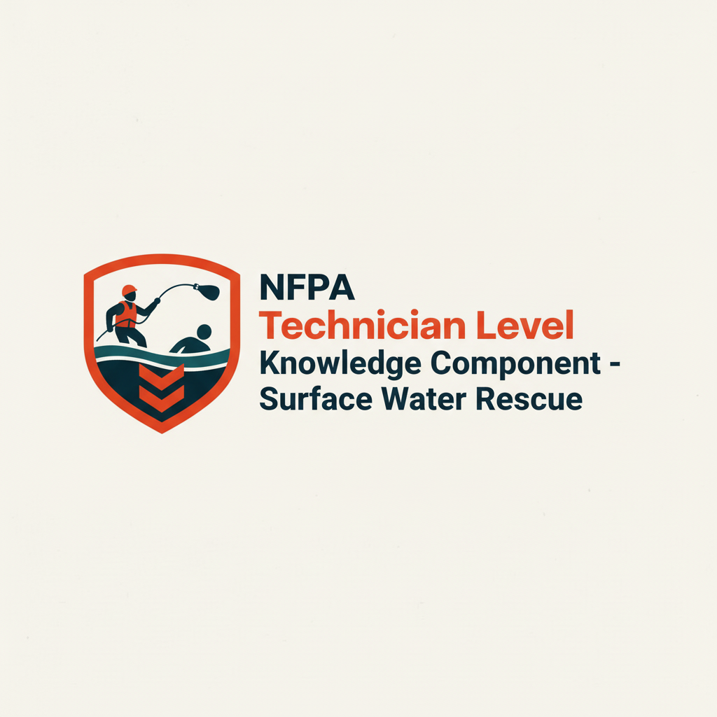 NFPA Technician Level Surface Water Rescue emblem and text.